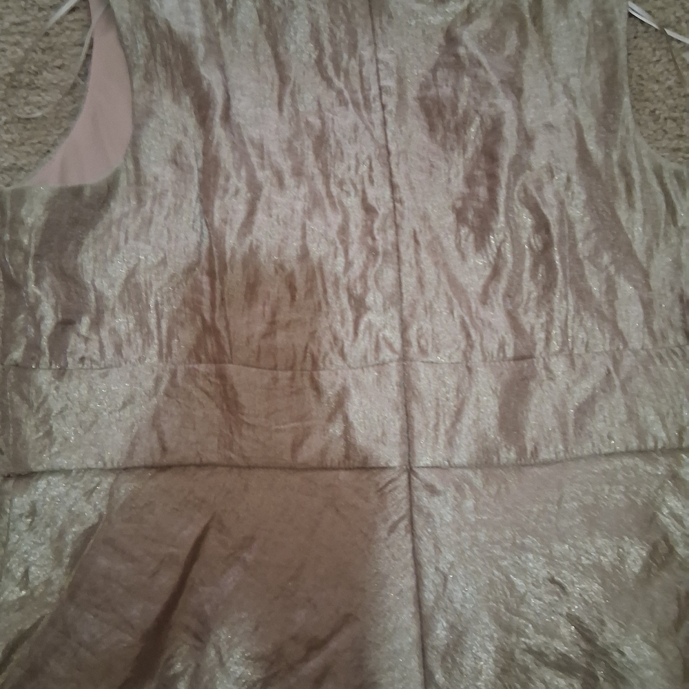 R&M Richards Shimmery Gold Wrap Dress - Picture 6 of 6